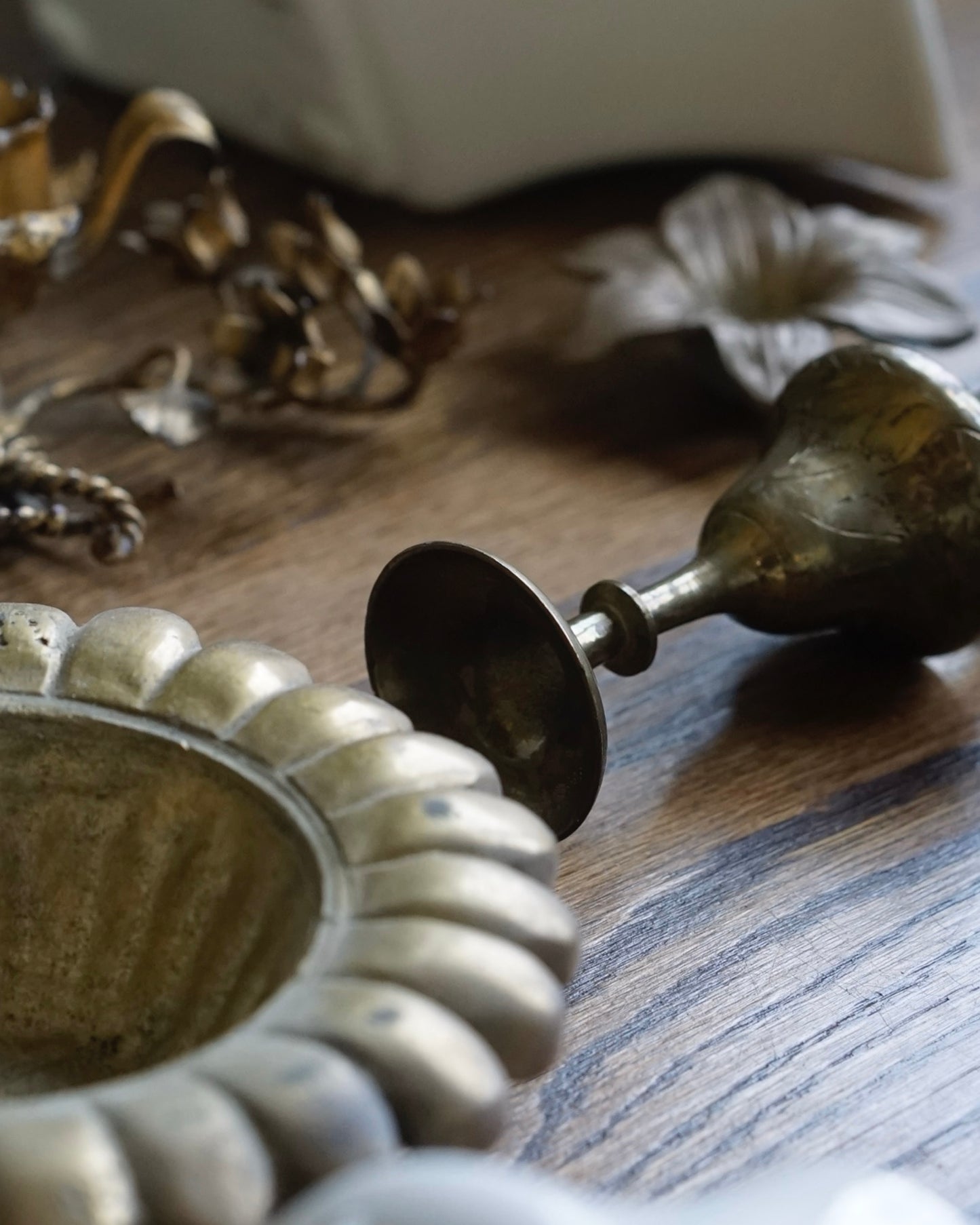 Vintage Brass Candle Holder Single