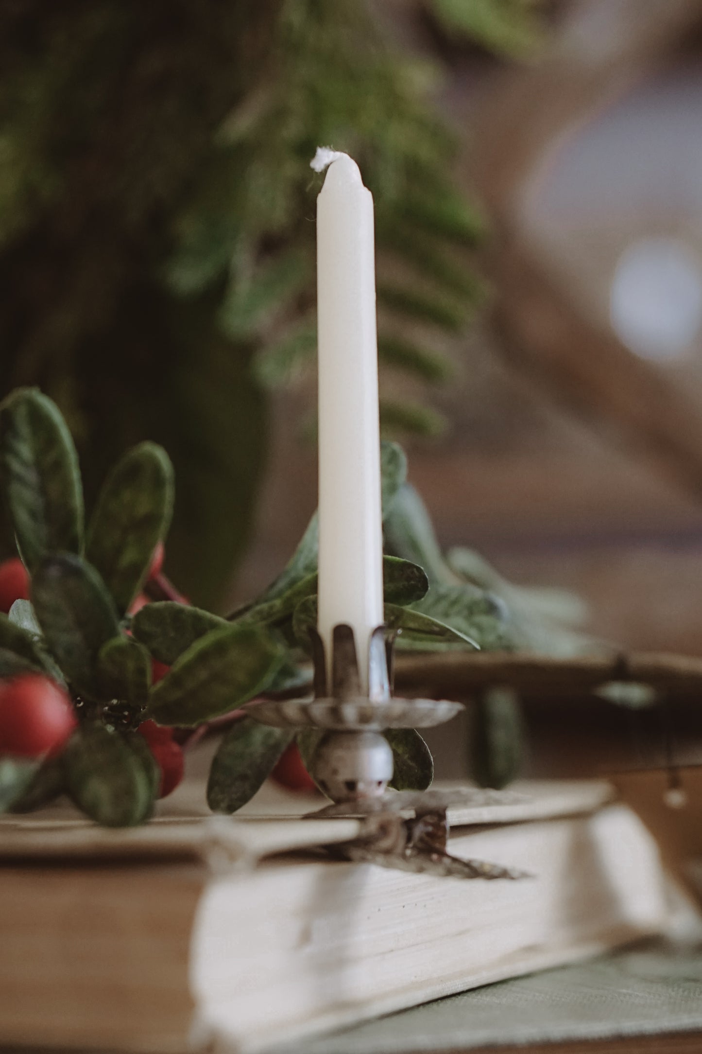 Antique-Style Candle Clip — Christmas Taper Holder