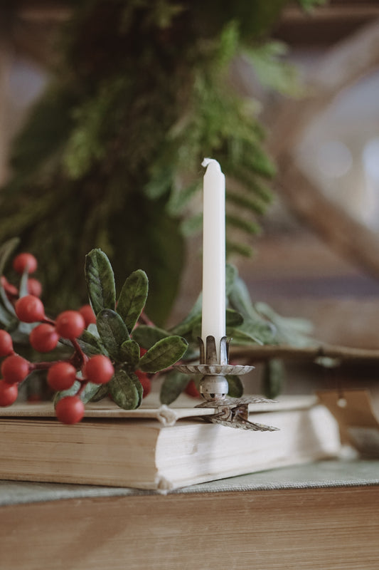 Antique-Style Candle Clip — Christmas Taper Holder