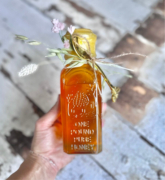 1 Pound Raw Local Honey – Lake County, Illinois | Glass Jar | Small Batch & Wildflower-Infused