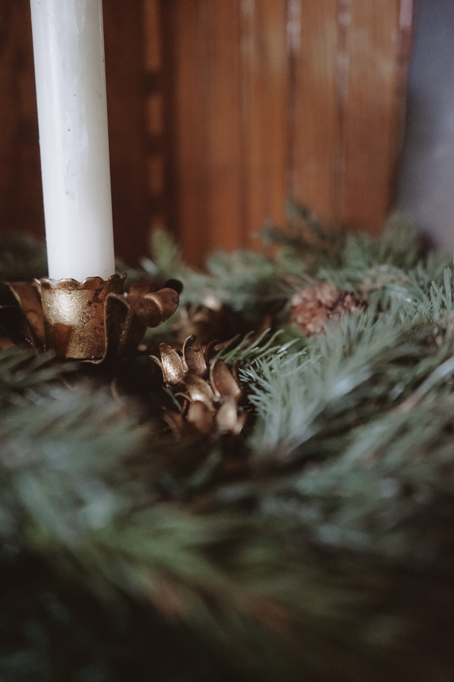 Vintage Brass Candle Holder Single