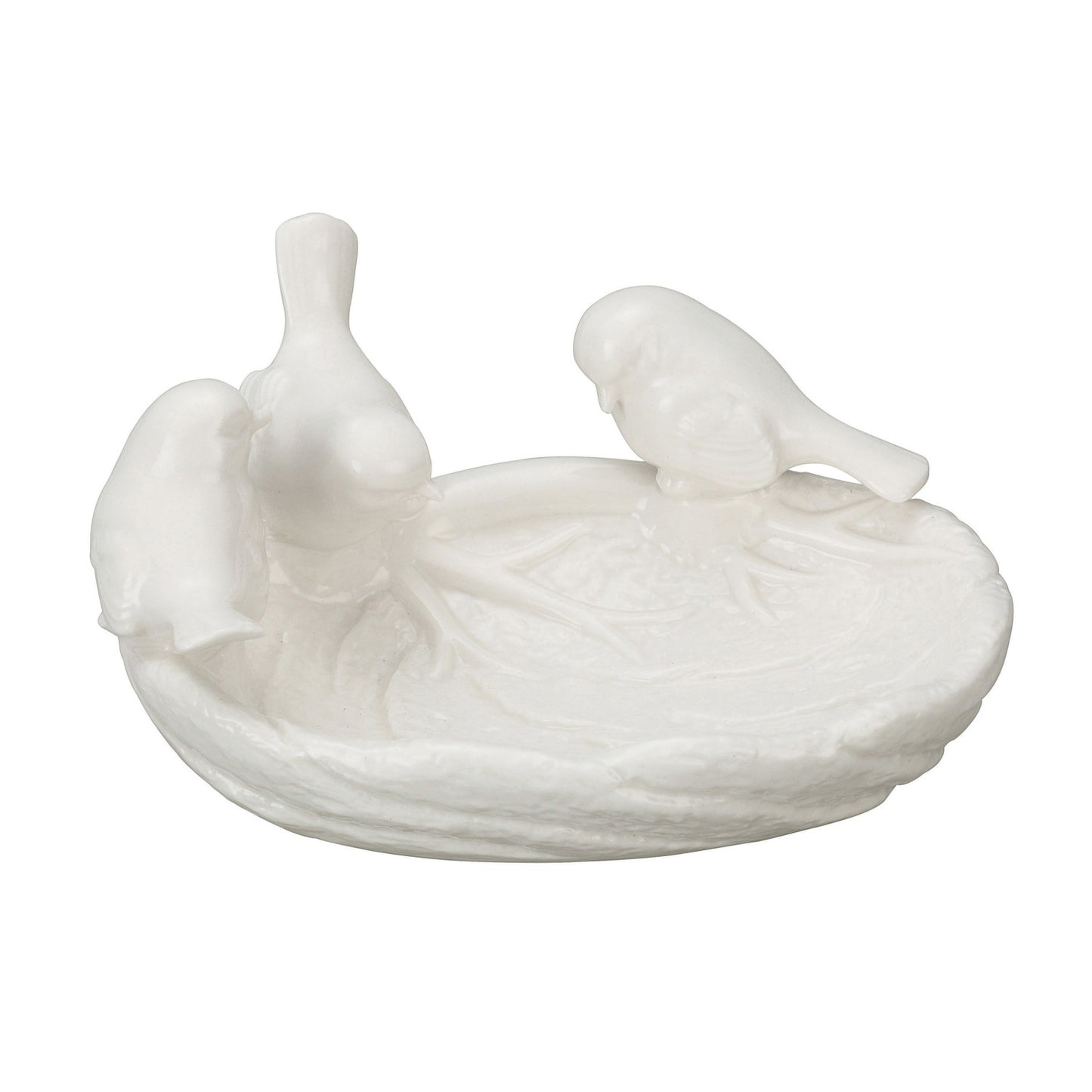 Ceramic Leaf Dish with Birds