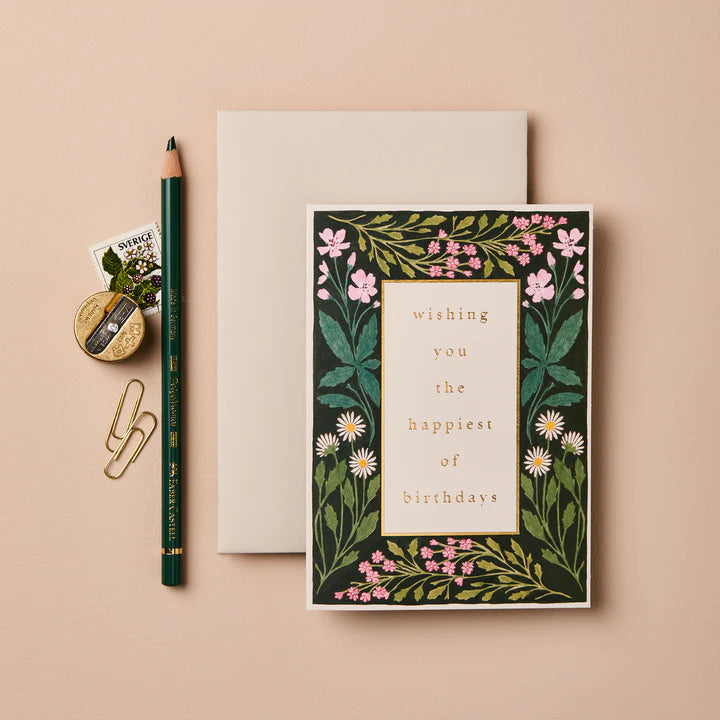 Meadows “Happiest of Birthdays” Greeting Card | Floral Birthday Card Printed on FSC Certified Paper