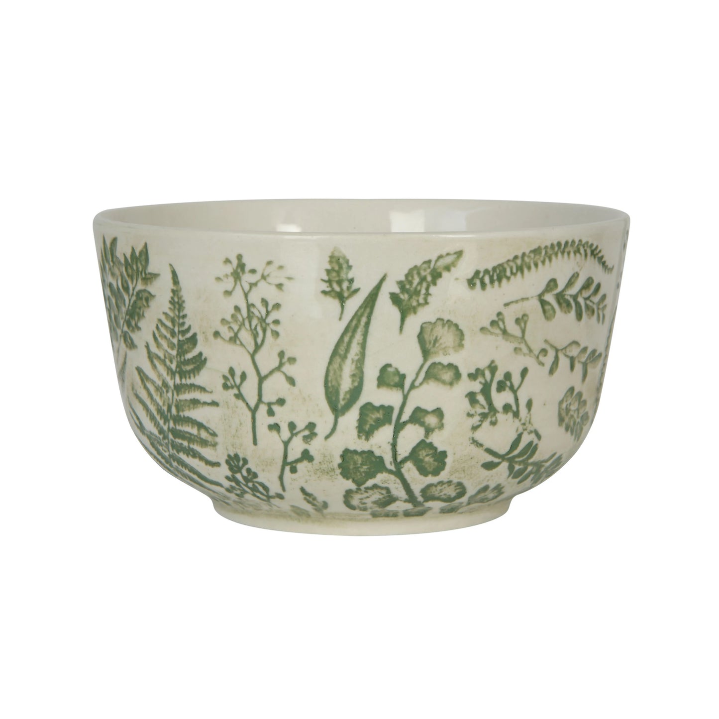 Hand Stamped Bowl with Botanical Pattern