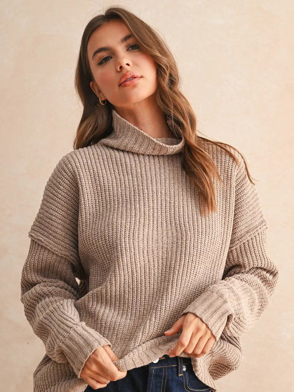 Women’s Chenille High Neck Sweater – Ultra Soft, Cozy Winter Pullover
