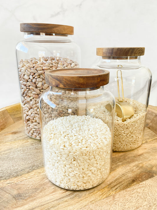 Jars with Wooden Lid